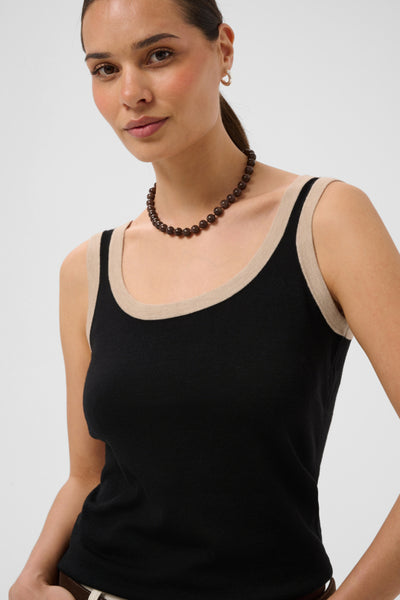 CAMISOLE KAFFE "LIZZA TOP " BLACK DEEP