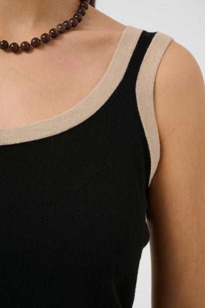 CAMISOLE KAFFE "LIZZA TOP " BLACK DEEP