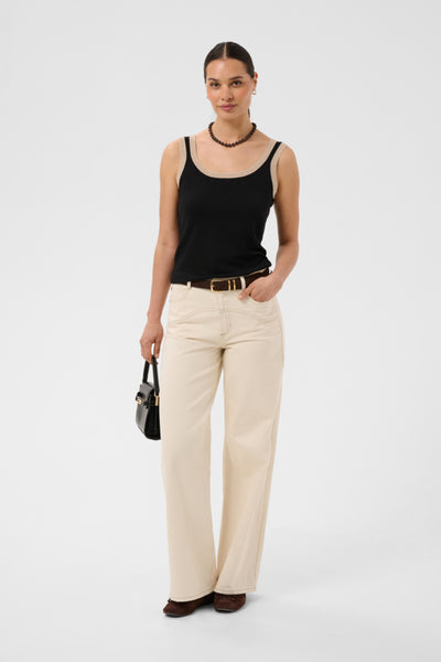 CAMISOLE KAFFE "LIZZA TOP " BLACK DEEP