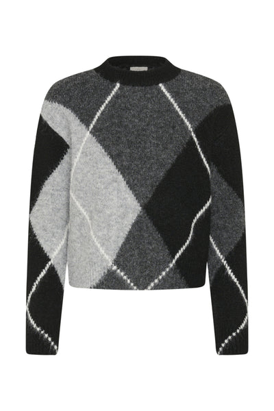 CHANDAIL KAFFE "GRITH" GREY MELANGE & BLACK