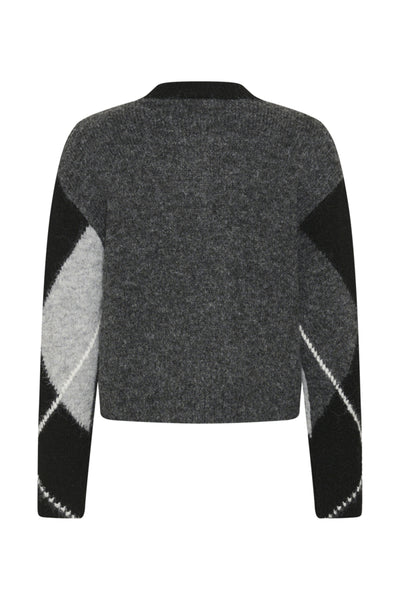 CHANDAIL KAFFE "GRITH" GREY MELANGE & BLACK