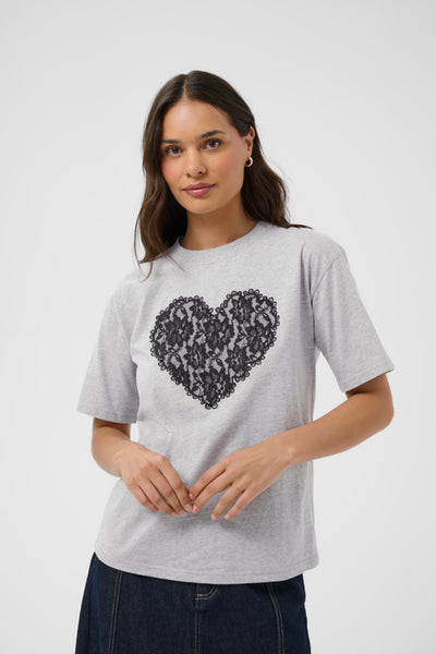 T-SHIRT KAFFE "GLORIA" GREY MELANGE