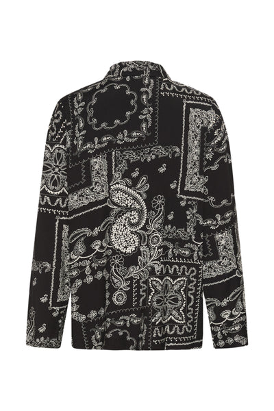 CHEMISE KAFFE "GARDENIA" BLACK & TURTLEDOVE