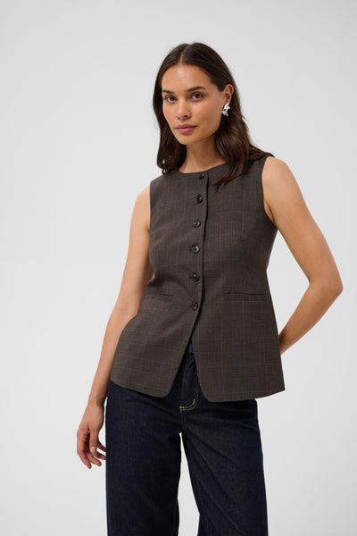 VESTE KAFFE "LENORA" DARK GREY CHECK
