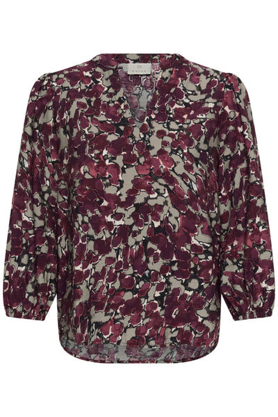 BLOUSE KAFFE "SIRENA" FUDGE ABSTRACT