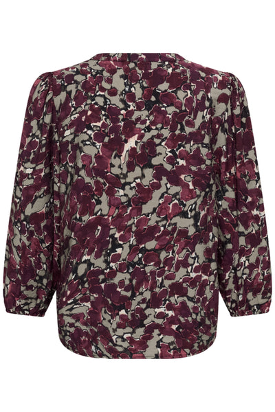 BLOUSE KAFFE "SIRENA" FUDGE ABSTRACT
