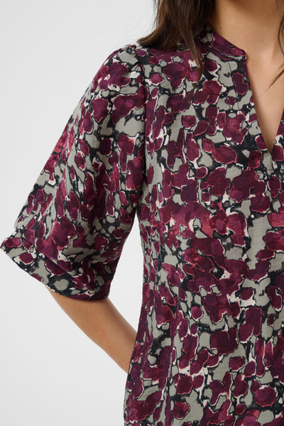 BLOUSE KAFFE "SIRENA" FUDGE ABSTRACT
