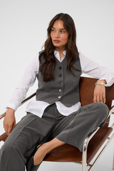 VESTE KAFFE "SAKURA" DARK GREY MELANGE