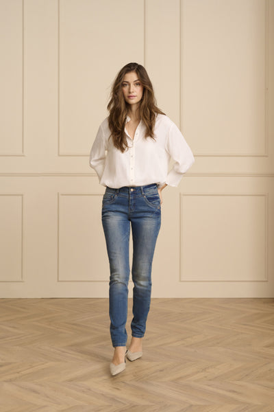 JEANS CREAM SHAPE FIT "AMALIE" RICH BLUE DENIM