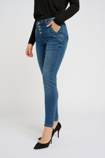 JEANS CREAM BAIILY FIT "SANDY" RICH BLUE DENIM