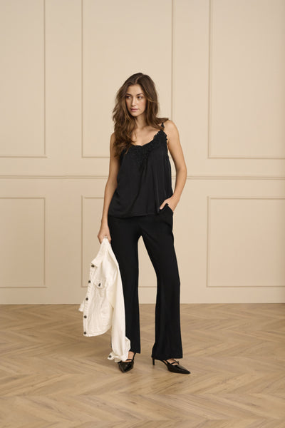 CAMISOLE CREAM "ANNA" PITCH BLACK