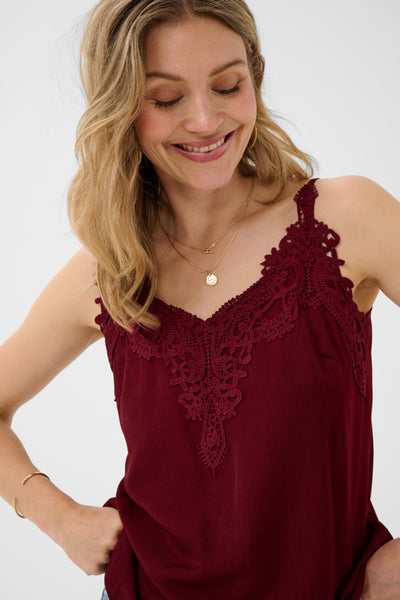 CAMISOLE CREAM "ANNA" CABERNET