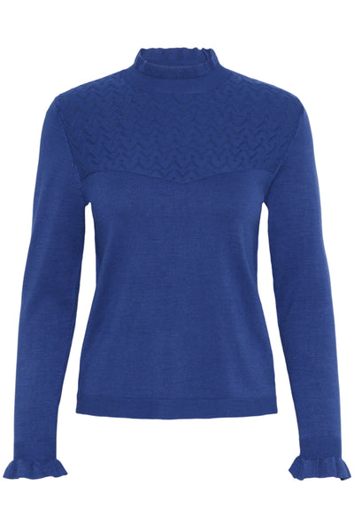 CHANDAIL TRICOT CREAM "VILLEA" GALAXY BLUE