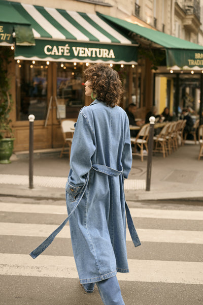 MANTEAU CREAM "MIKA TRENCHCOAT" DENIM