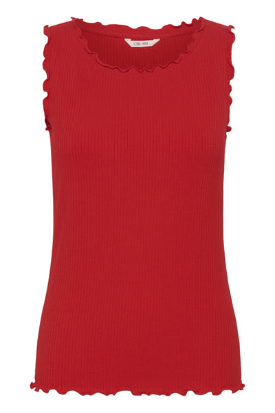 CAMISOLE CREAM "RIBBA" HIGH RISK RED