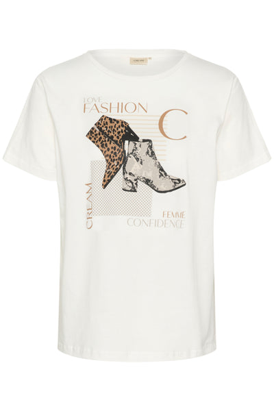 T-SHIRT CREAM "VELIE" SHOES WHITE