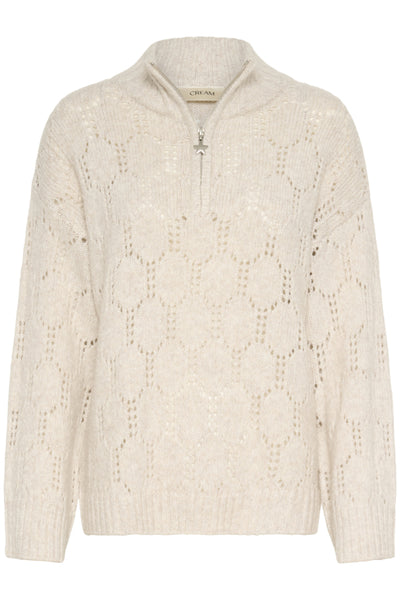 CHANDAIL TRICOT CREAM "ZILLA ZIPPER" OAT MELANGE