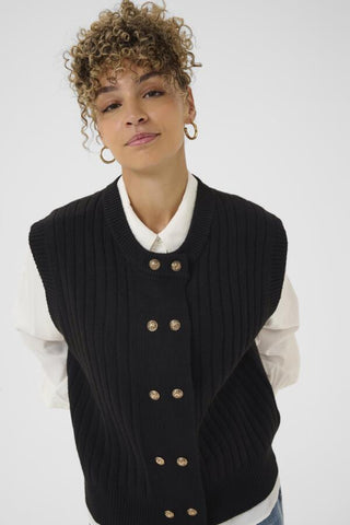 DÉBARDEUR CREAM "EROKA" PITCH BLACK