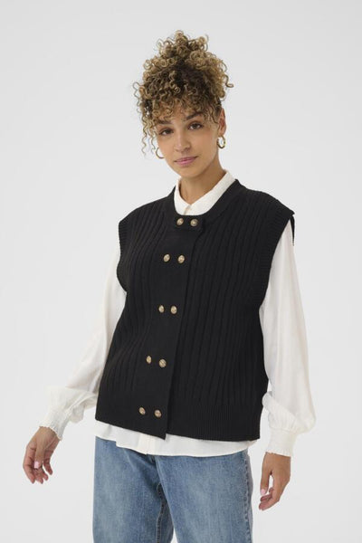 DÉBARDEUR CREAM "EROKA" PITCH BLACK