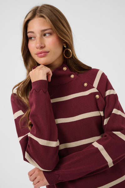 CHANDAIL CREAM "DELA BUTTON" CARBERNET OATMEAL