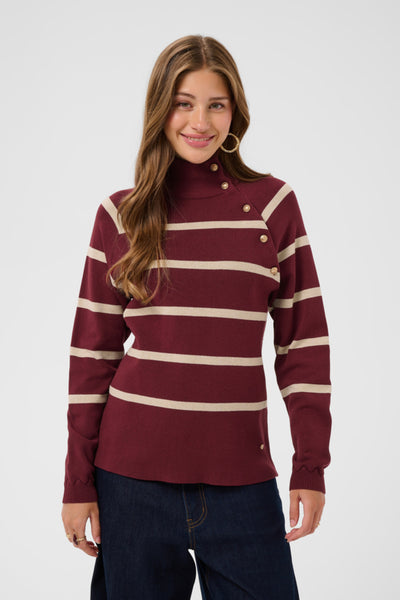 CHANDAIL CREAM "DELA BUTTON" CARBERNET OATMEAL