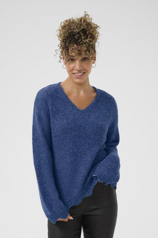 CHANDAIL TRICOT CREAM "NISO" GALAXY BLUE