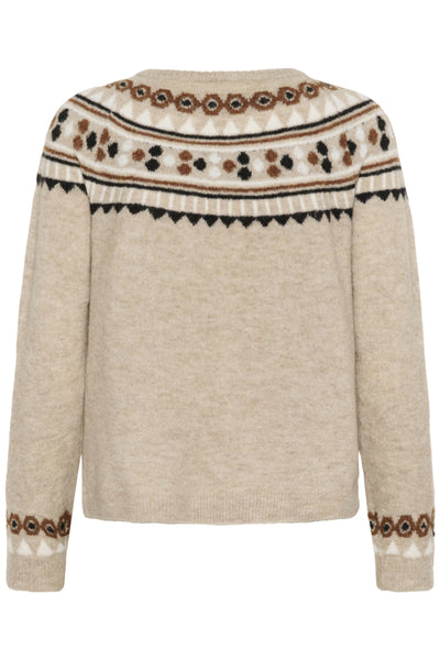 CHANDAIL TRICOT CREAM "CHERRIE" COBBLESTONE MEL