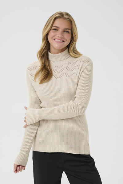 CHANDAIL CREAM "DELA ROLLNECK" OAT MELANGE