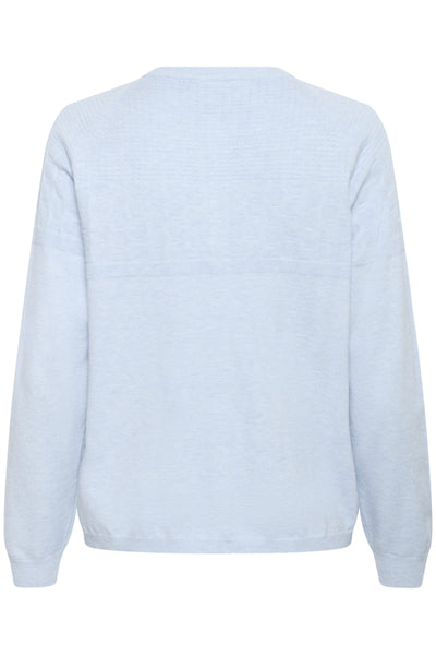 CARDIGAN CREAM "DELA" CASHMERE BLUE