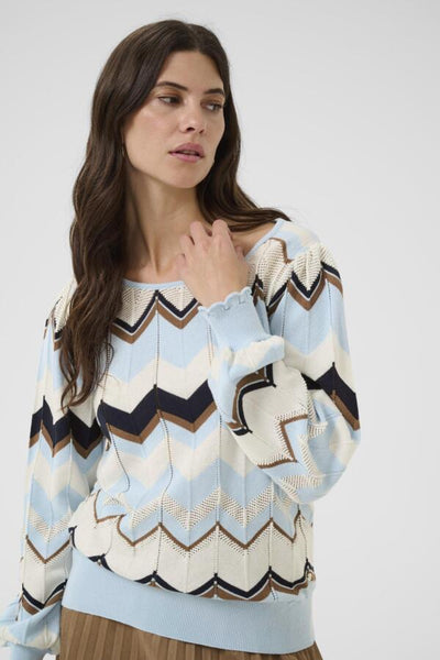 CHANDAIL CREAM "NETES" CASHMERE BLUE