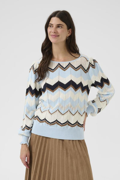 CHANDAIL CREAM "NETES" CASHMERE BLUE