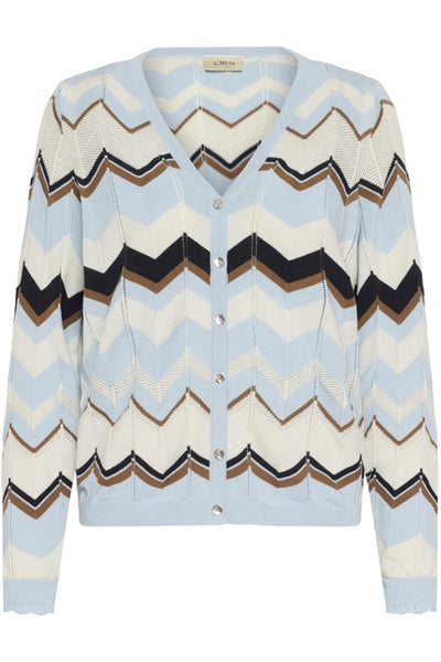CARDIGAN CREAM "NETES" CASHMERE BLUE