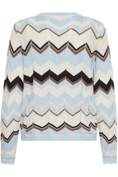 CARDIGAN CREAM "NETES" CASHMERE BLUE
