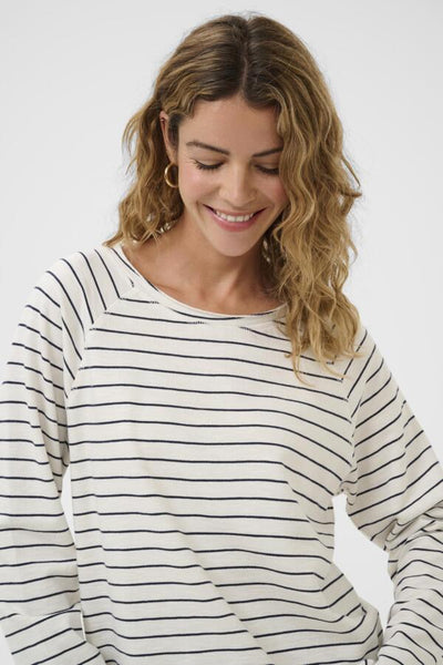 CHANDAIL CREAM "VERMA" WHISPER & NAVY STRIPE