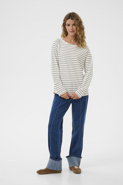 CHANDAIL CREAM "VERMA" WHISPER & NAVY STRIPE
