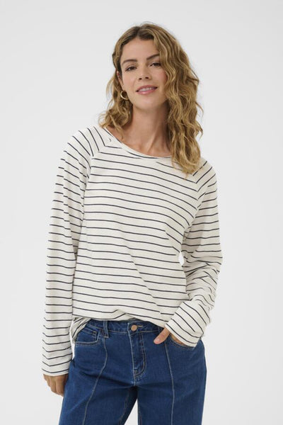 CHANDAIL CREAM "VERMA" WHISPER & NAVY STRIPE