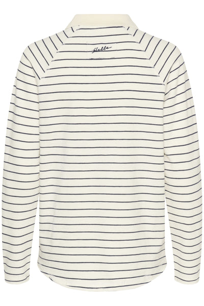 CHANDAIL CREAM "VERMA POLO" WHISPER & NAVY STRIPE