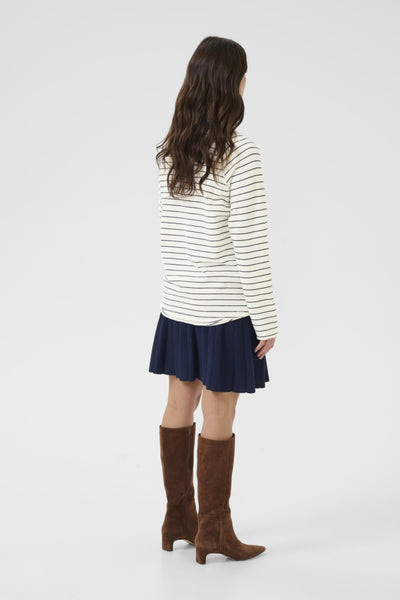 CHANDAIL CREAM "VERMA POLO" WHISPER & NAVY STRIPE