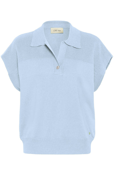 DÉBARDEUR CREAM "DELA"CASHMERE BLUE