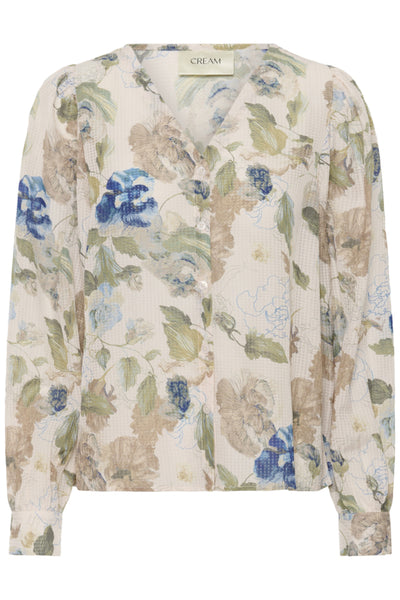 BLOUSE CREAM "LUCIA" HAILEY PRINT WITH BLUE