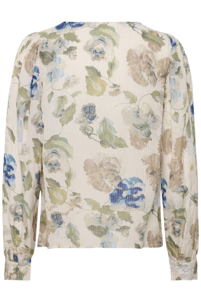 BLOUSE CREAM "LUCIA" HAILEY PRINT WITH BLUE