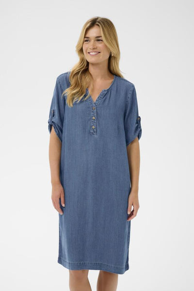 ROBE CREAM "MOLLY" JASPAR BLUE DENIM