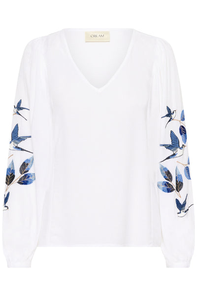 BLOUSE CREAM "FLORIZA" SNOW WHITE
