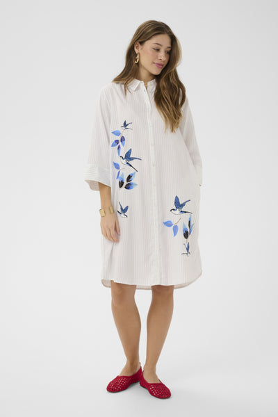 ROBE CREAM "SILJE" WHITE BLUE STRIPE