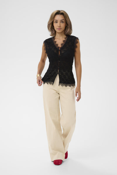 BLOUSE CREAM "MAKKI" PITCH BLACK