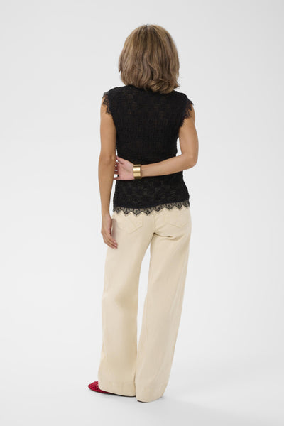 BLOUSE CREAM "MAKKI" PITCH BLACK