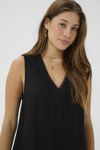 ROBE CREAM "CECILIA" PITCH BLACK