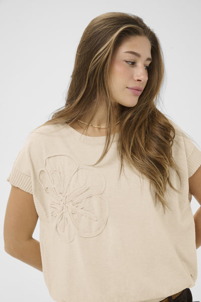 CHANDAIL CREAM "DELA KNIT SLIPOVER" OAT MELANGE