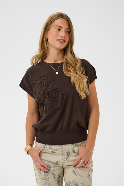 CHANDAIL CREAM "DELA KNIT SLIPOVER" JAVA