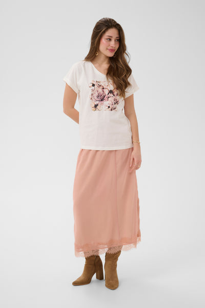 T-SHIRT CREAM "YING" BEIGE FLOWER COLLAGE